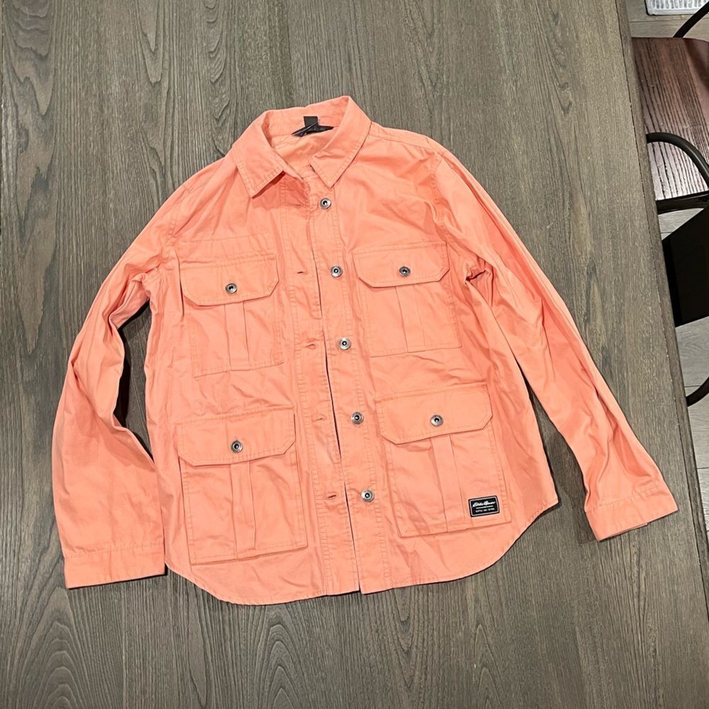 NWOT Eddie Bauer Bright Coral Utility Shirt Size S